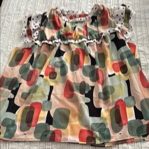 Colorful Geometric Print Blouse Plus